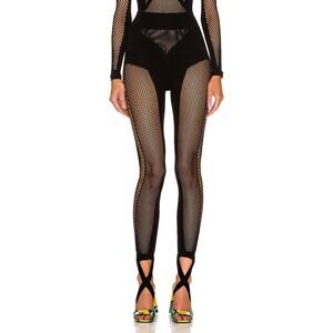 The Attico Black Polyamide Mesh Legging Size S